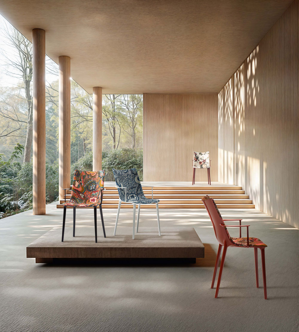 H.H.H. Upholstered Fabric Chair by Kartell Furniture Chairs